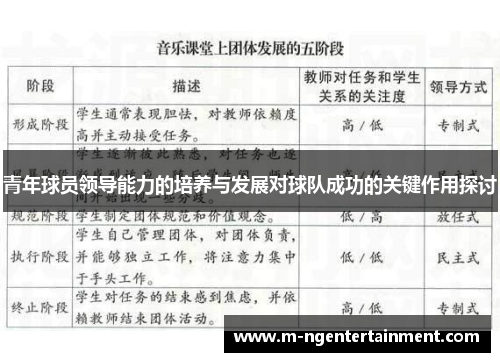 青年球员领导能力的培养与发展对球队成功的关键作用探讨